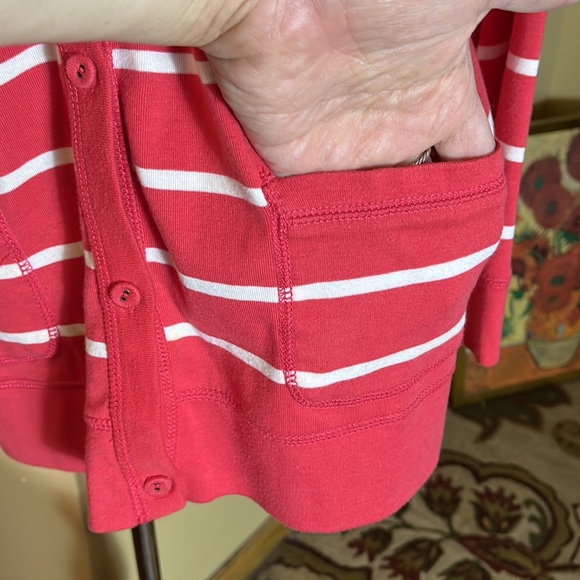 RALPH LAUREN Jeans Company Size XL 
Buttonfront Hoodie 100% Cotton Striped VNeck - Picture 8 of 14